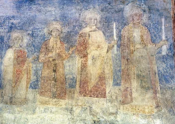 Fürstliche Gruppenporträt. Südwand des Kirchenschiffs.